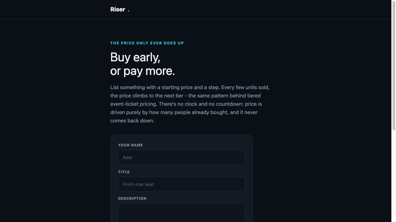 Riser screenshot