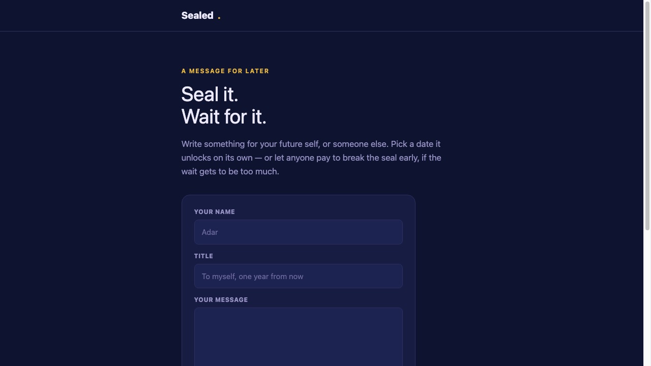 Sealed screenshot
