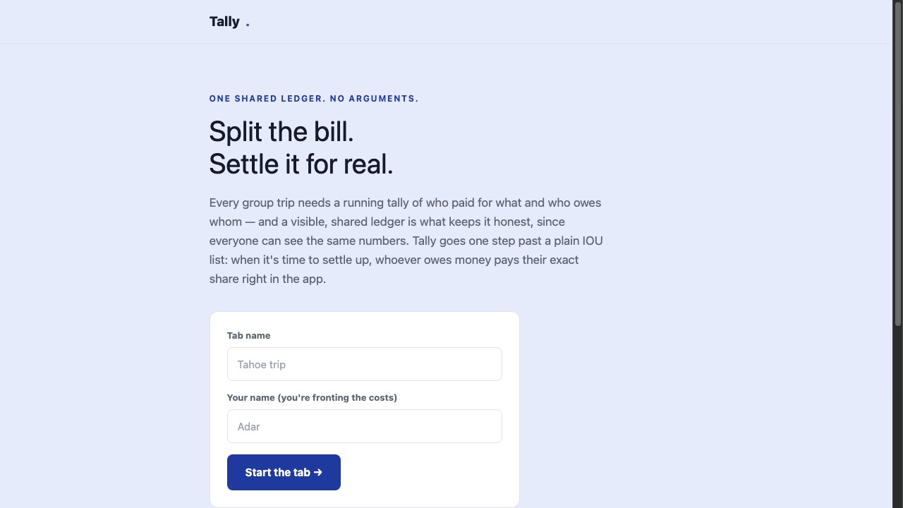 Tally screenshot