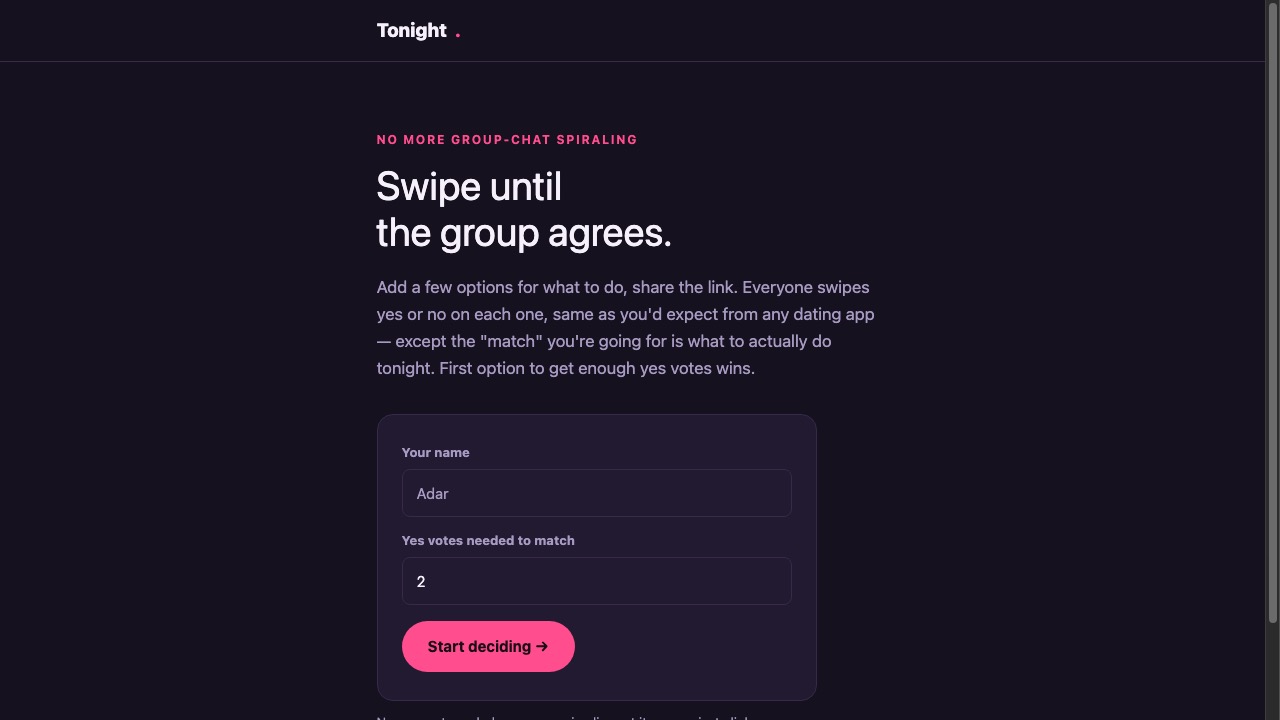 Tonight screenshot